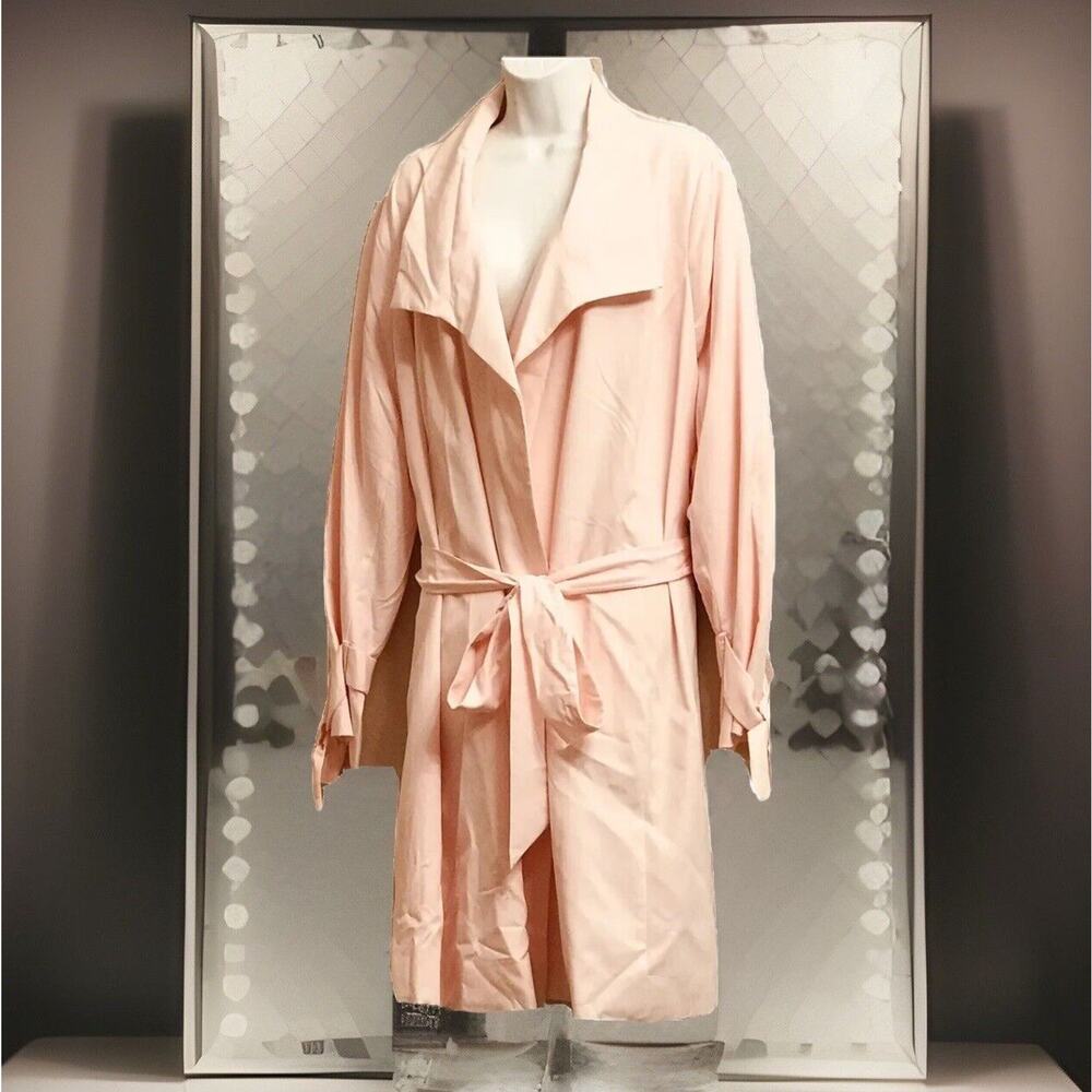 KAARI blue Robe Womens 3X CURVY Belted Allure Pink Santorini Lined L/SLV